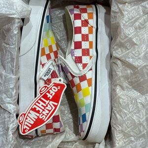 Vans Kids Rainbow Checkered Slip-On Sneakers